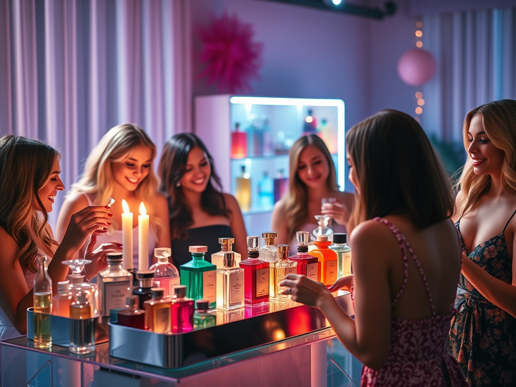Ladies at a perfume bar in Naperville, IL