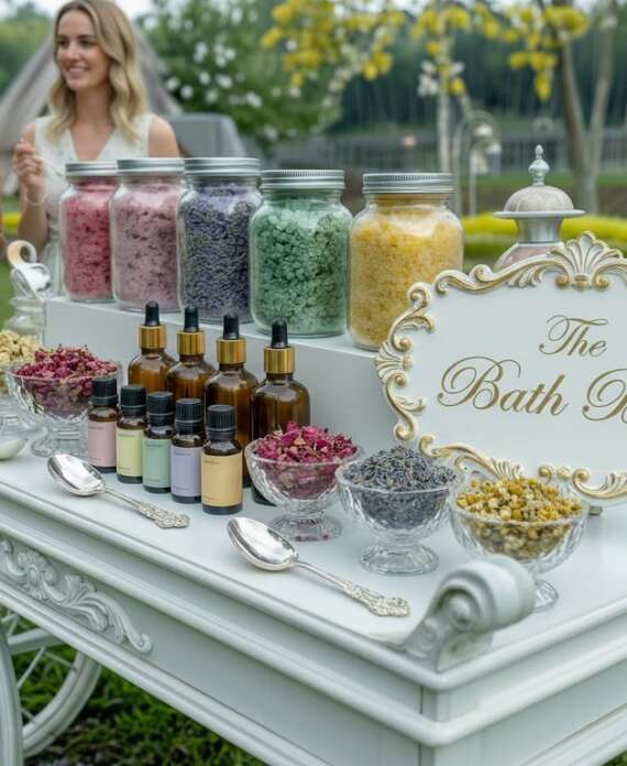A bath and body bar with foaming salts