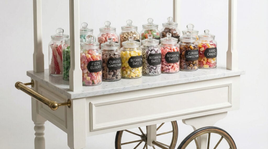 assorted candy bar, candy bar for baby showers, candy apothecary, candy bar in Chicago, candy bar new lenox, candy bar baby shower, candy bar bridal shower