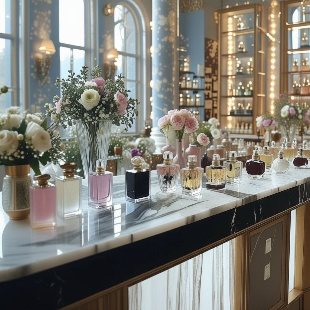 Guests blending custom perfume during a fragrance workshop