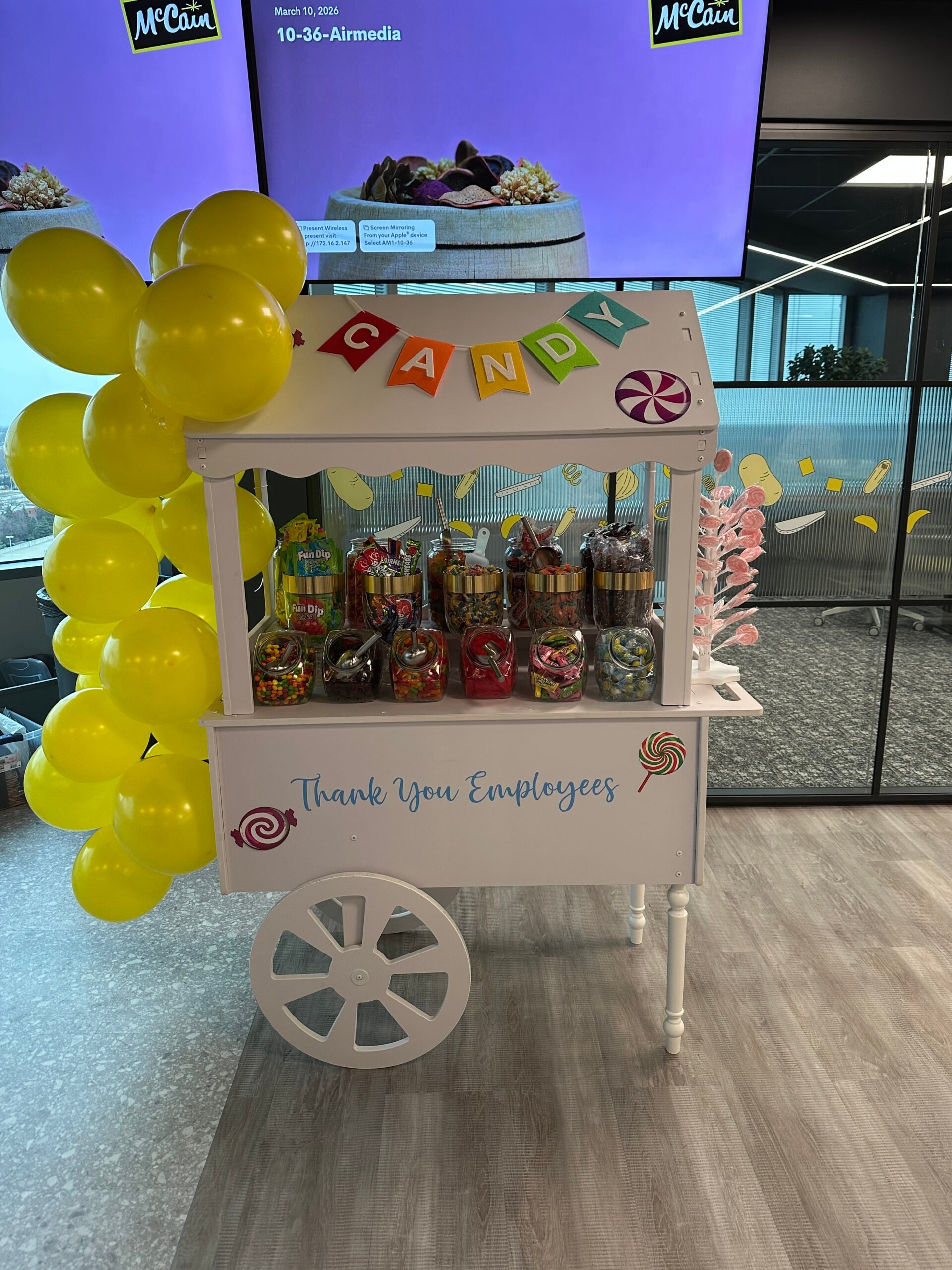 Candy bar sweet treat at spa party