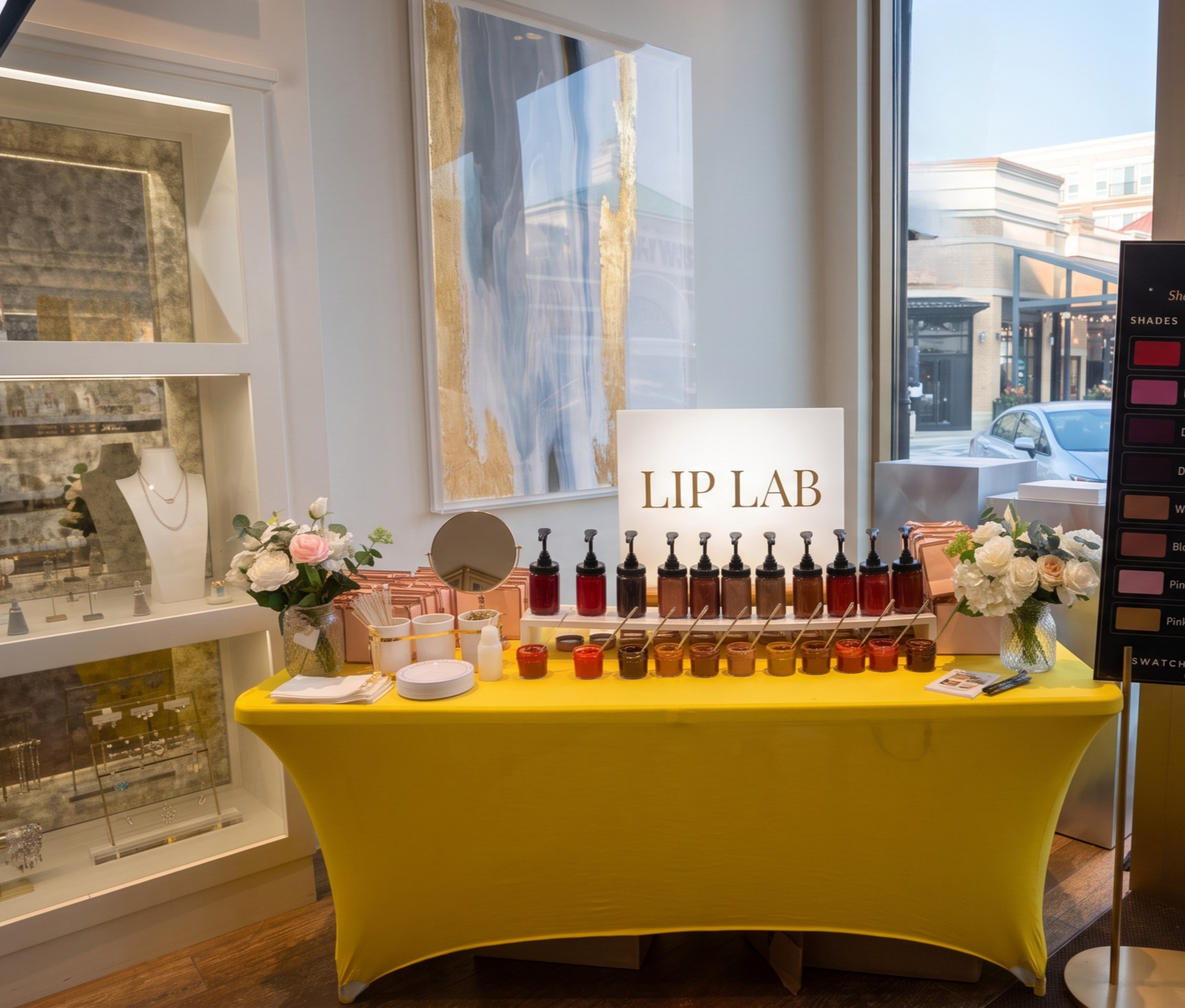 Lip Lab lipstick blending station at a Chicago corporate activation