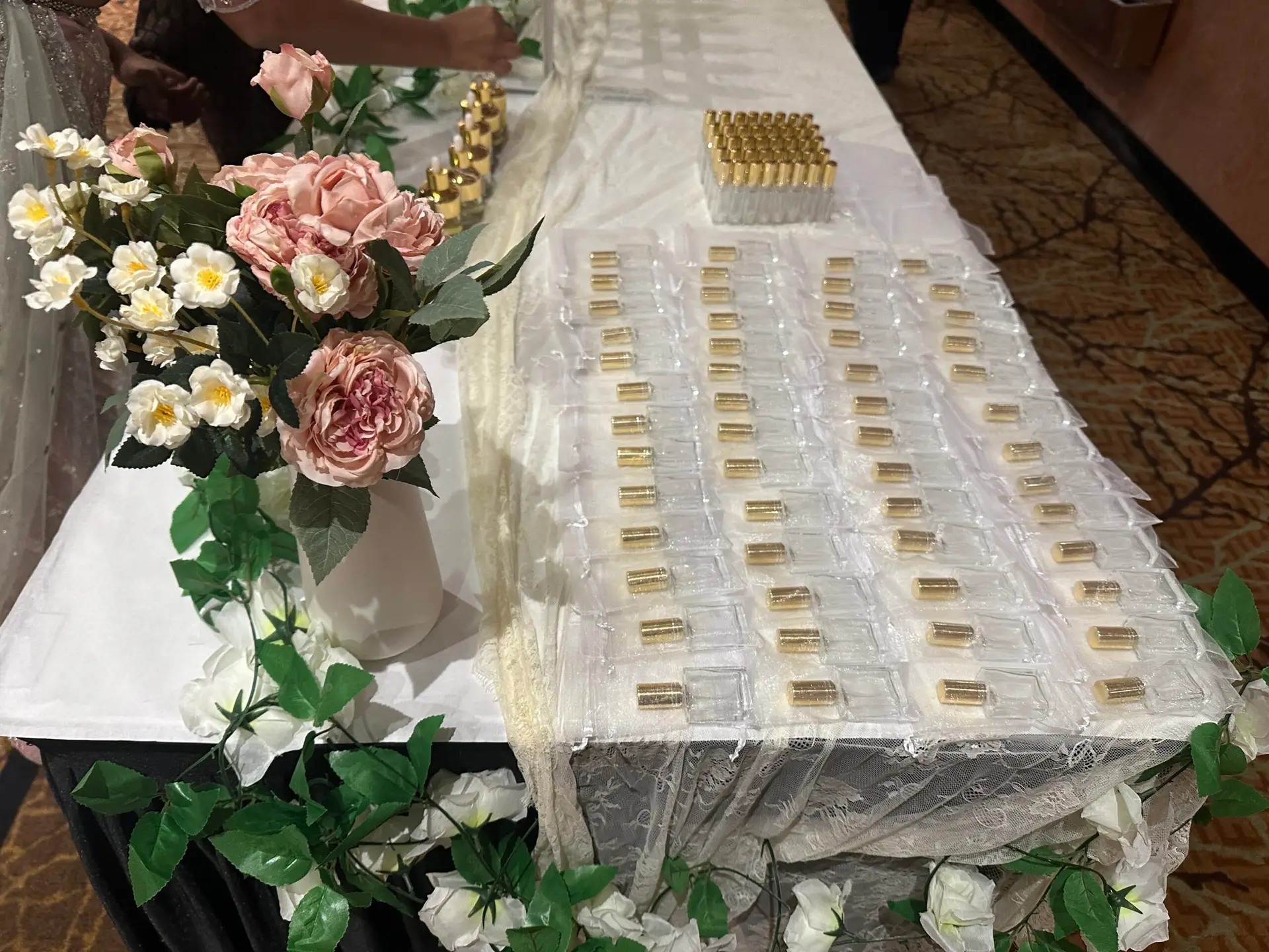 Perfume bar for a wedding celebration