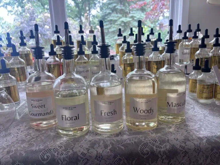 Glitters & Grace perfume bar set up for a private party