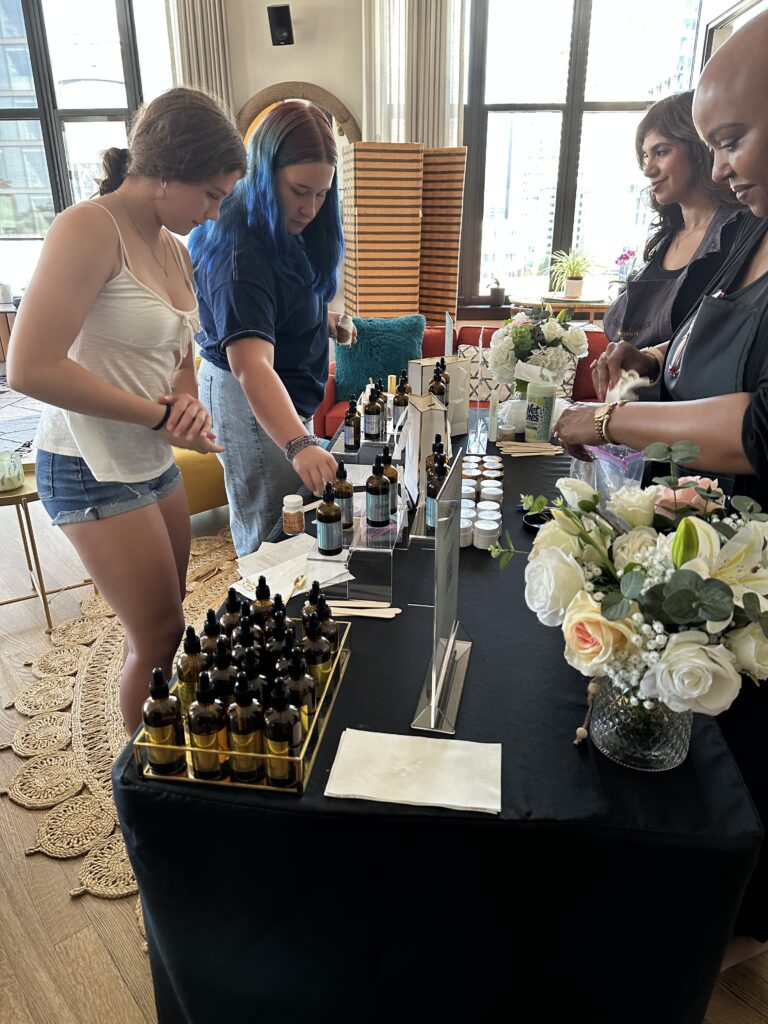 Perfume bar setup by Glitters & Grace