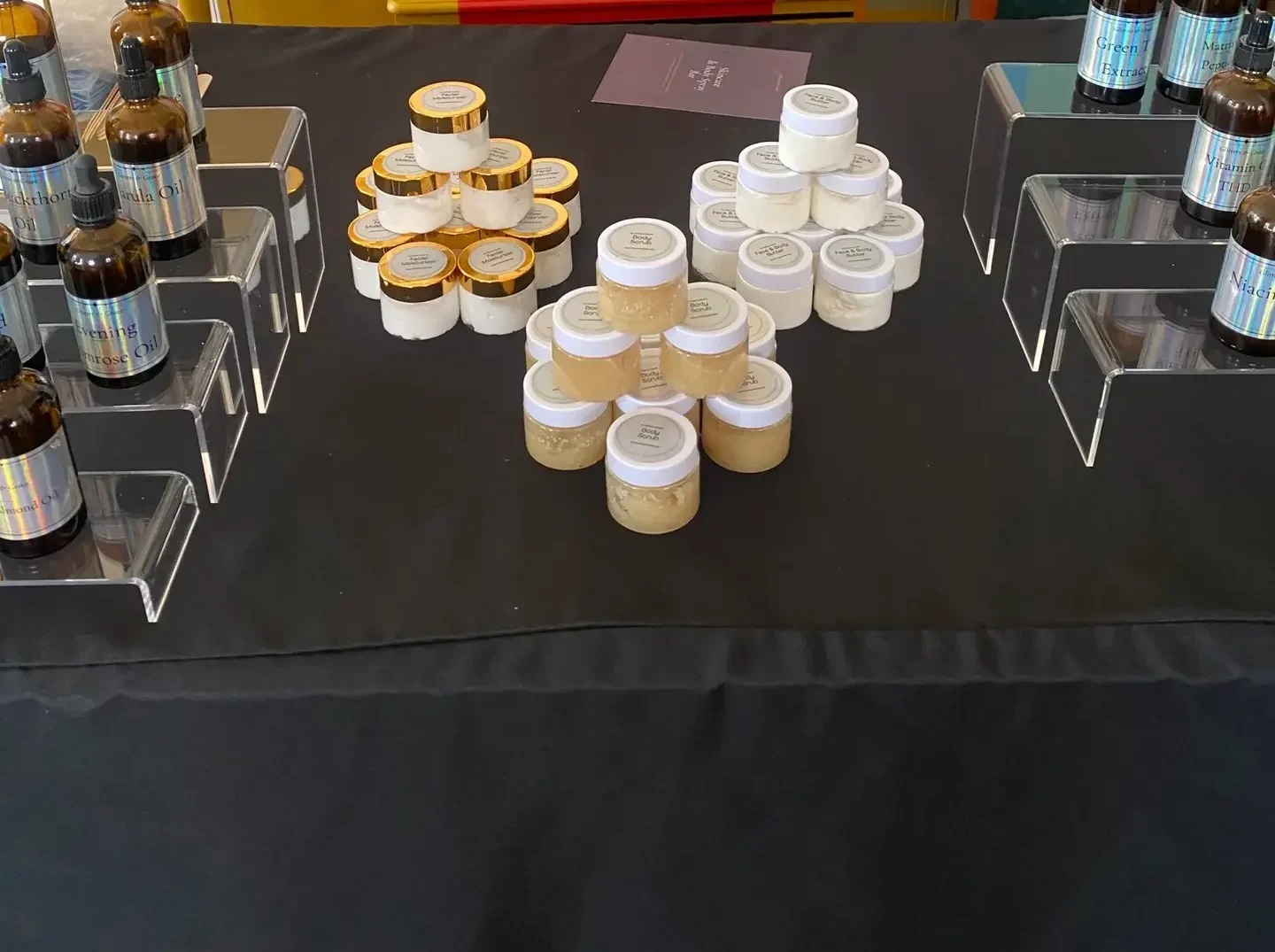 Gold and white skincare jars