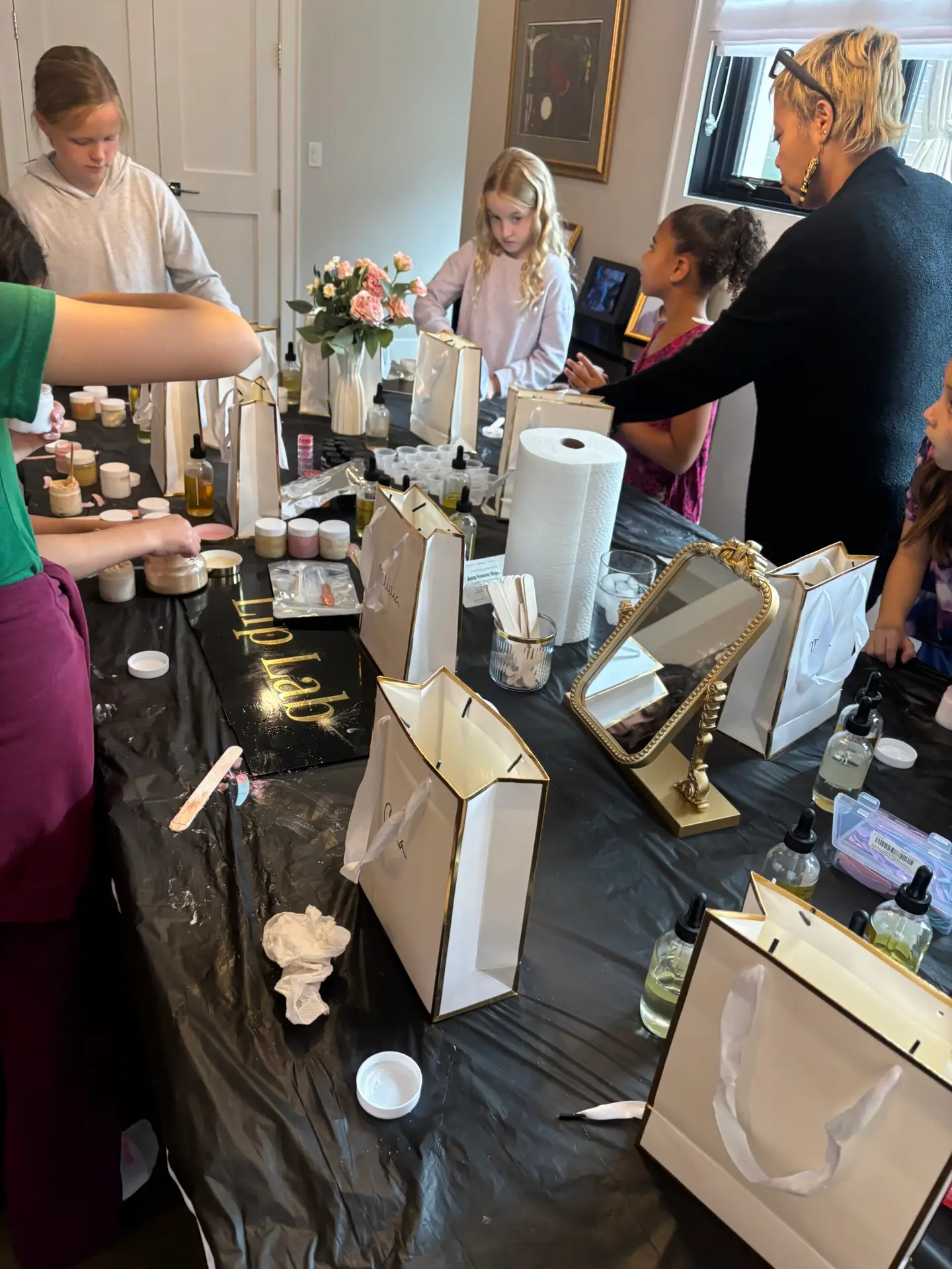 Kids making a simple skincare product