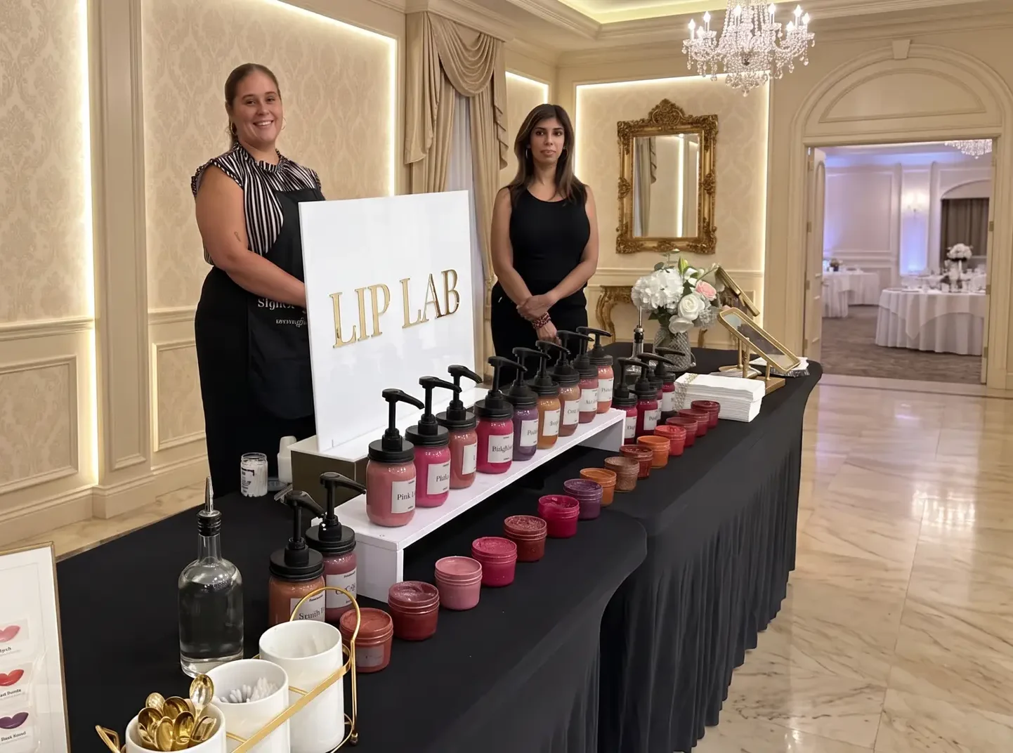 Bath bar station with salts and botanicals for a kids spa party