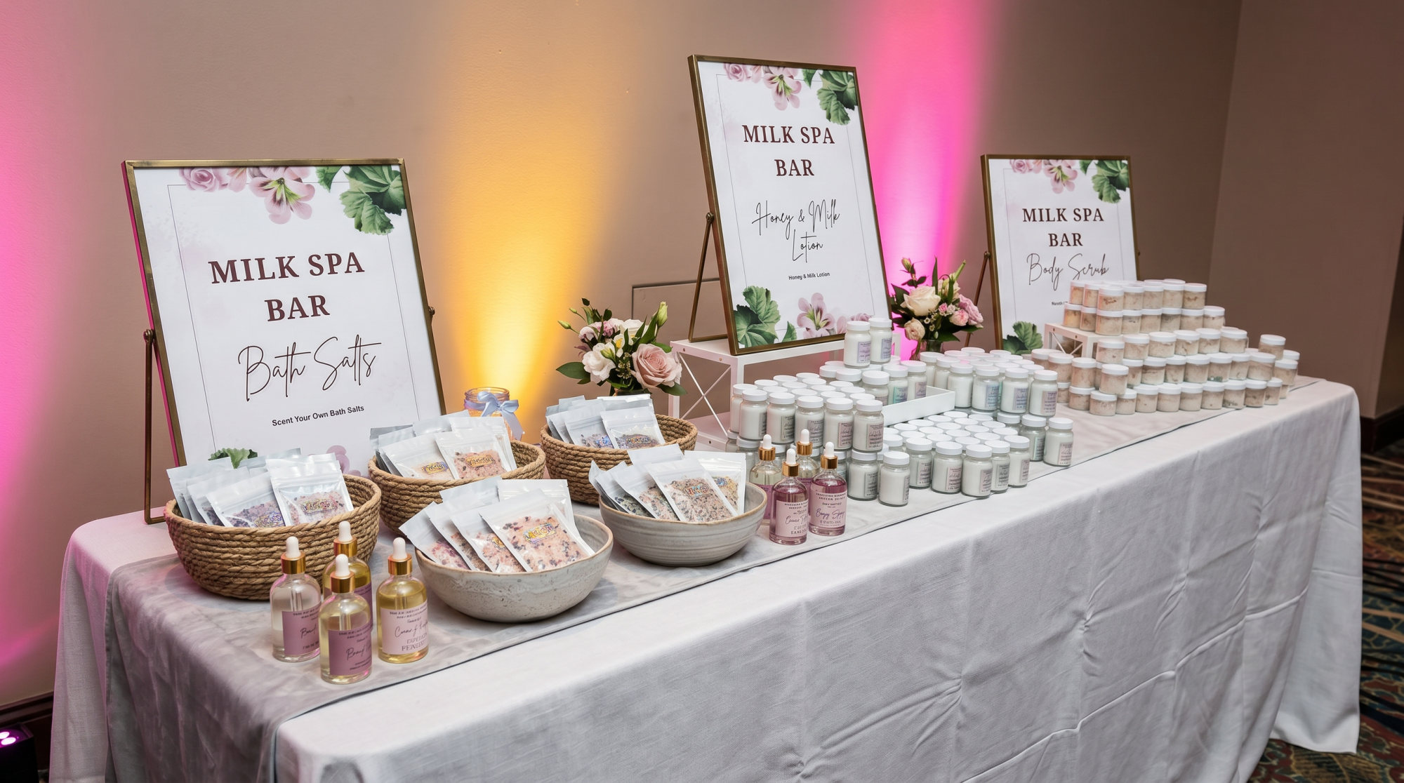 Skincare bar consultation at a Chicago corporate wellness event